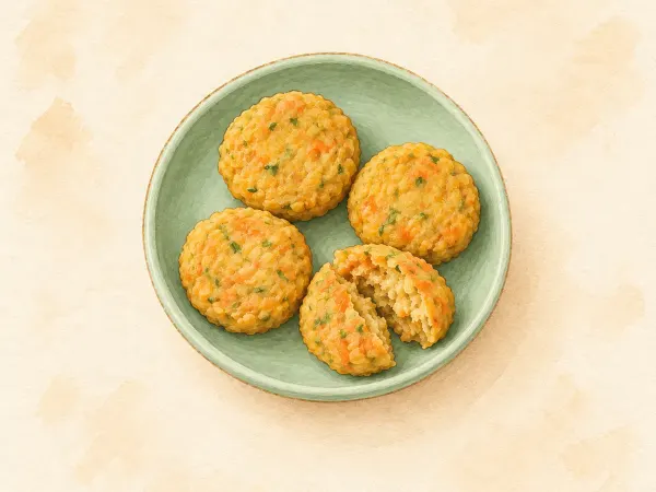 Mini lentil & veg patties