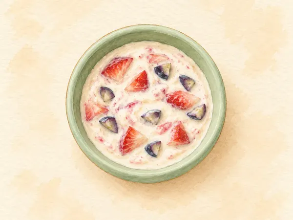 Yogurt with berries & tahini