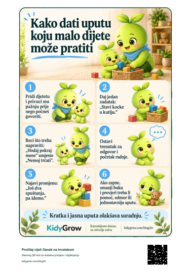 Kako dati uputu koju malo dijete može pratiti
